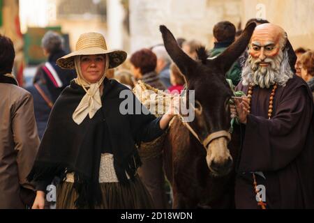 Benicion de los animales de Sant Antoni,patron de los animales domesticos,Llucmajor, Mallorca, islas baleares, Espagne Banque D'Images