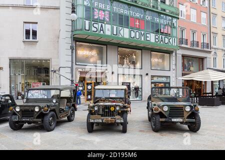 Jeep de l'armée américaine, jeep de la Seconde Guerre mondiale - Trieste, Italie Banque D'Images