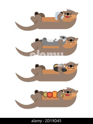 Kit Otter. Illustration vectorielle de la loutre de mer Illustration de Vecteur