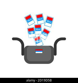 Vote en Russie. Symboles de vote russe bulletin de vote Illustration de Vecteur