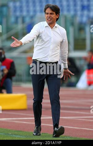 L'entraîneur-chef du Latium Simone Inzaghi réagit lors du championnat italien Serie UN match de football entre le SS Lazio et le FC Internazionale le 4 octobre 202 Banque D'Images