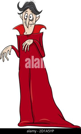 Dessin animé Illustration du personnage drôle de Vampire ou de Count Dracula Halloween Illustration de Vecteur