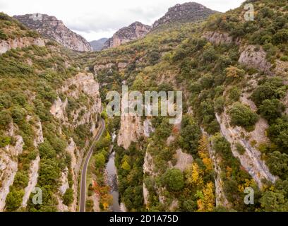 Foz de biniés, cordillera pirenaica, provincia de Huesca, Aragón, Espagne , europe Banque D'Images