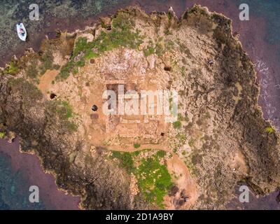 Site archéologique punique, Na Galera islet, Can Pastilla, à Palma, Majorque, îles Baléares, Espagne, Europe Banque D'Images