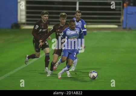 Barrow-in-Furness, Royaume-Uni. 5 octobre 2020. Connor Brown de Barrow en action pendant le match de Trophée de l'EFL entre Barrow et Leeds United à la rue Holker, Barrow-in-Furness, le lundi 5 octobre 2020. (Credit: Mark Fletcher | MI News) Credit: MI News & Sport /Alay Live News Banque D'Images