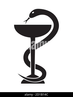 Illustration vectorielle du logo d'une pharmacie avec serpent Aesculapian Illustration de Vecteur