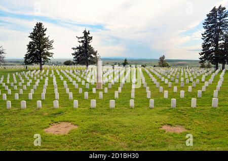 Montana - Cimetière Little Bighorn Banque D'Images