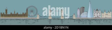 Illustration vectorielle de la ligne d'horizon de Londres Illustration de Vecteur