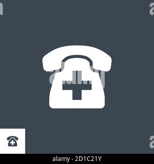 Icône de glyphe vectoriel lié au téléphone d'urgence. Illustration de Vecteur