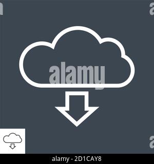 Cloud Storage Thin Line Vector, icône Illustration de Vecteur
