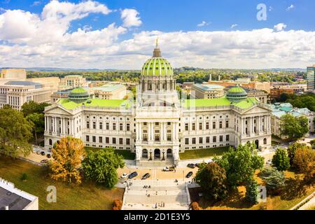 Pennsylvania State Capitol, à Harrisburg par une journée ensoleillée. Banque D'Images