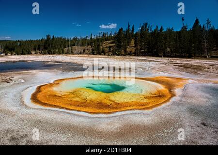 Source chromatique, Upper Geyser Basin, parc national de Yellowstone, Wyoming, États-Unis Banque D'Images