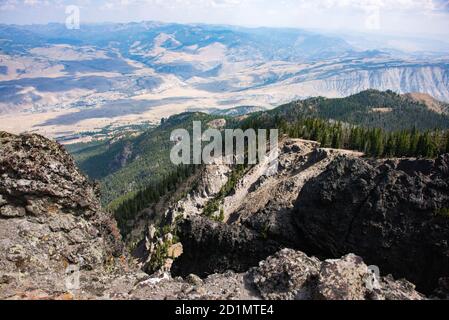 Randonnée sur Sepulcher Mountain, parc national de Yellowstone, Wyoming, États-Unis Banque D'Images