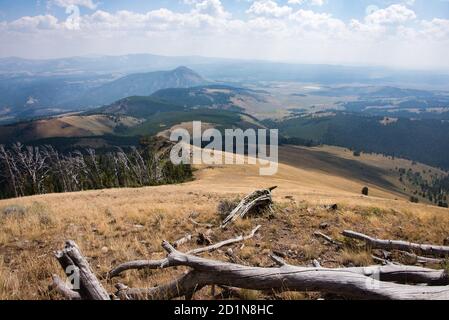 Randonnée sur Sepulcher Mountain, parc national de Yellowstone, Wyoming, États-Unis Banque D'Images