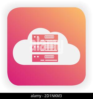 Icône du serveur de stockage Cloud. Technologie en ligne. Vecteur plat. Illustration de Vecteur