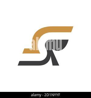 Modèle de dessin vectoriel de logo RS ou de logo sr Illustration de Vecteur
