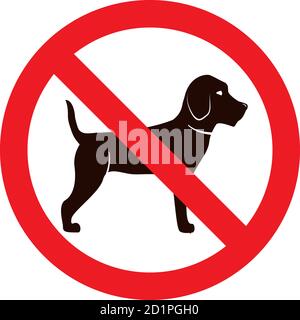 Pas de signe pour chien.beagle animal d'animal d'animal.silhouette de personnage de dessin animé. Illustration de Vecteur