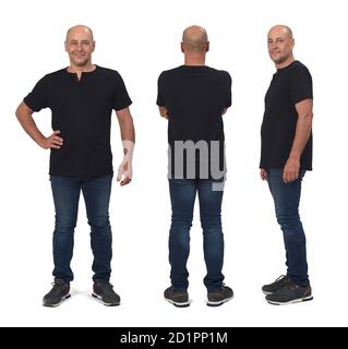 vue de la même vue côté homme et vue arrière et avant sur fond blanc Banque D'Images