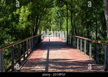 Senda del Duero, GR14, parque de la Arboleda, Almazán, Soria, comunidad autónoma de Castilla y León, Espagne, Europe Banque D'Images