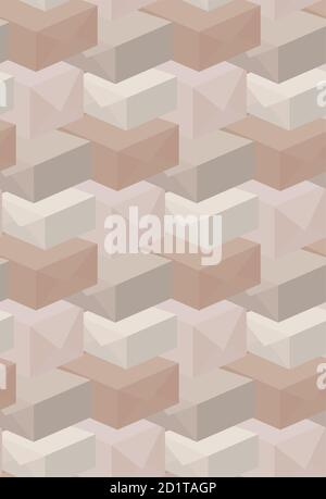 Texture homogène des colis postaux. Blocs plats isométriques du package. Boîtes par paquet. Motif vectoriel pour les tissus, les arrière-plans et votre conception. Illustration de Vecteur