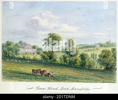 KENWOOD HOUSE, Hampstead Lane, Highgate, Londres. 'Caen Wood, Lord Mansfield' (1850) par C H MATTHEWS. Aquarelle. COLLECTION MAYSON BEETON Banque D'Images