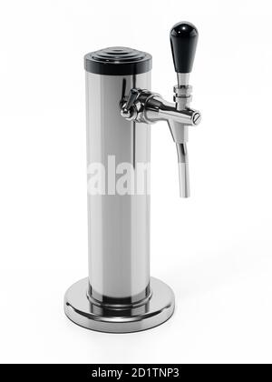 Beer tap isolated on white background. 3D illustration. Stock Photo