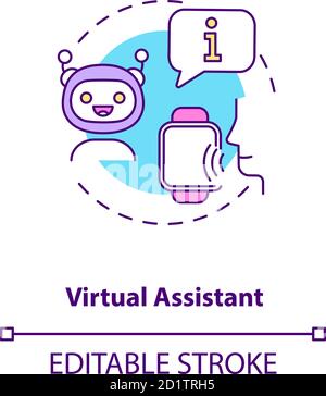 Icône de concept d'assistant virtuel Illustration de Vecteur