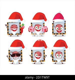 Émoticônes du Père Noël avec personnage de dessin animé bouton d'urgence parmi nous Illustration de Vecteur