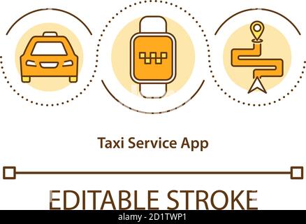 Icône de concept d'application de service de taxi Illustration de Vecteur