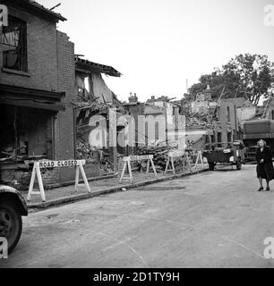 HIGHGATE ROAD, Sparkbrook, Birmingham, West Midlands. Dégâts à la bombe photographiés par James Nelson, le 29 juillet 1942. Banque D'Images