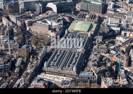 Smithfield Market, Londres, 2018, Royaume-Uni. Vue aérienne. Banque D'Images