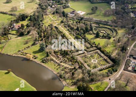 Stoke Poges Gardens of Remembrance, Buckinghamshire, Royaume-Uni. Vue aérienne. Banque D'Images