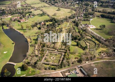 Stoke Poges Gardens of Remembrance, Buckinghamshire, Royaume-Uni. Vue aérienne. Banque D'Images