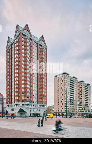 De Statendam, Botersloot, un immeuble d'appartements et de commerces dans le centre de Rotterdam, pays-Bas. Terminé en 2009.. Banque D'Images