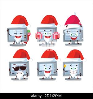 Émoticônes du Père Noël avec personnage de dessin animé de type « Amone US Monitor » Illustration de Vecteur