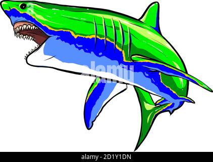 Illustration de l'icône représentant un requin en colère Illustration de Vecteur