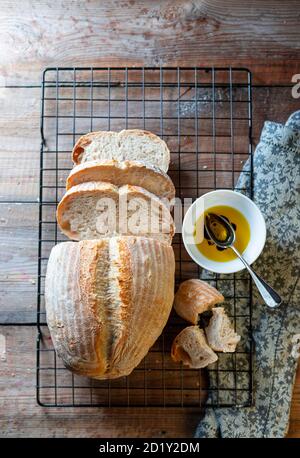 Pain de levain fraîchement préparé à la maison. Banque D'Images