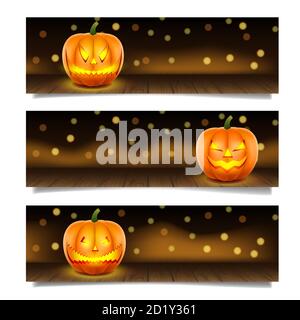Banderoles horizontales pour Halloween Illustration de Vecteur