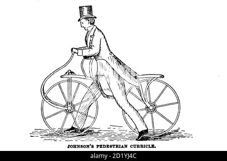 Le vélo piéton de Johnson Curricle [vélo à pédale précoce] le vélo américain: Un manuel pour l'observateur, l'apprenant, et l'expert par Pratt, Charles E. (Charles Eadward), 1845-1898. Date de publication 1879. Éditeur Boston, Houghton, Osgood et compagnie Banque D'Images