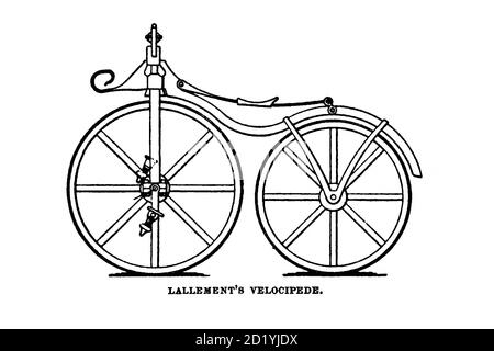 Le Velocipede de Lallement [vélo précoce avec pédales sur la roue avant] du cycliste américain: Un manuel pour l'observateur, l'apprenant, et l'expert par Pratt, Charles E. (Charles Eadward), 1845-1898. Date de publication 1879. Éditeur Boston, Houghton, Osgood et compagnie Banque D'Images