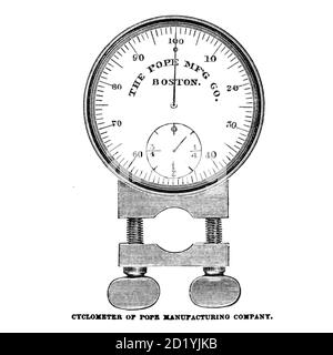 Cyclometer of Pope Manufacturing Company du cycliste américain: Un manuel pour l'observateur, l'apprenant, et l'expert par Pratt, Charles E. (Charles Eadward), 1845-1898. Date de publication 1879. Éditeur Boston, Houghton, Osgood et compagnie Banque D'Images