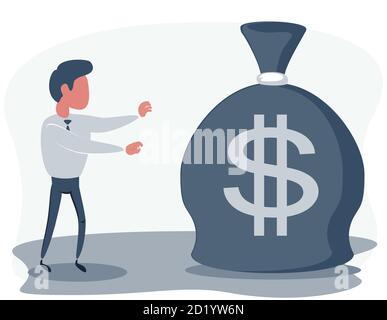 Business concept, l'homme d'affaires va à la poche de l'argent. Illustration de Vecteur