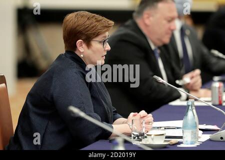 Tokyo, Japon. 6 octobre 2020. Marise Payne, ministre australienne des Affaires étrangères, s'exprime lors de la réunion ministérielle du dialogue quadrilatéral sur la sécurité (Quad) à Tokyo, au Japon, le mardi 6 octobre 2020. Crédit : POOL/ZUMA Wire/Alay Live News Banque D'Images
