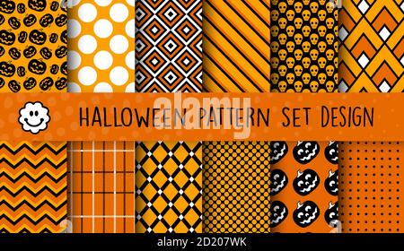 Un ensemble de motifs d'Halloween pour les affaires, album, décoration Illustration de Vecteur