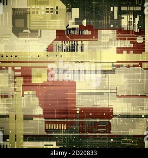 Arrière-plan du circuit numérique. Transfert d'informations, Cloud Computing et Big Data Banque D'Images