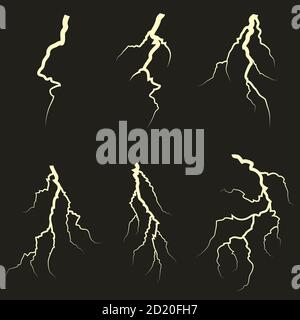 Ensemble de lumières différentes. Illustrations de phénomène naturel. Illustration de Vecteur