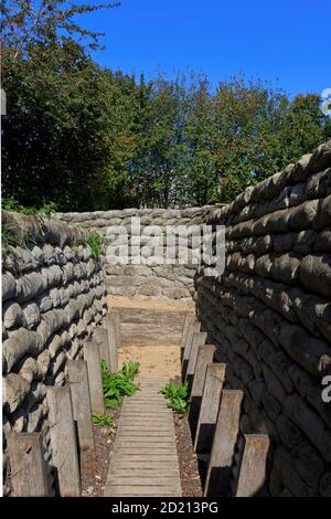 Le Yorkshire Trench et a creusé à Boezinge (Ypres), Belgique Banque D'Images