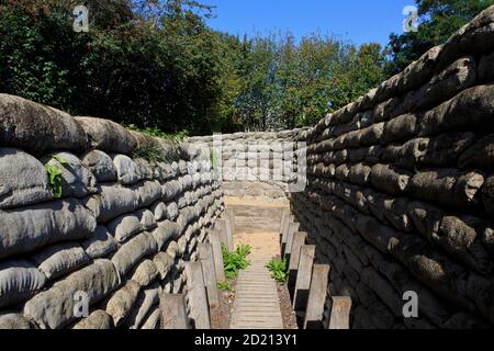 Le Yorkshire Trench et a creusé à Boezinge (Ypres), Belgique Banque D'Images