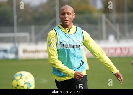 Odense, Danemark. 06e octobre 2020. Ayo Simon Okosun d'Odense Boldklub vu pendant une session d'entraînement à Odense Boldklub terrain d'entraînement Aadalen à Odense. (Crédit photo : Gonzales photo/Alamy Live News Banque D'Images