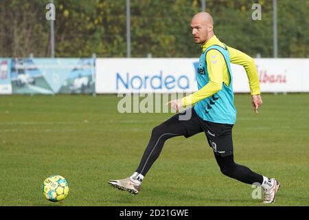 Odense, Danemark. 06e octobre 2020. Aron Elis Thrandarson d'Odense Boldklub vu au cours d'une session d'entraînement à Odense Boldklub terrain d'entraînement Aadalen à Odense. (Crédit photo : Gonzales photo/Alamy Live News Banque D'Images